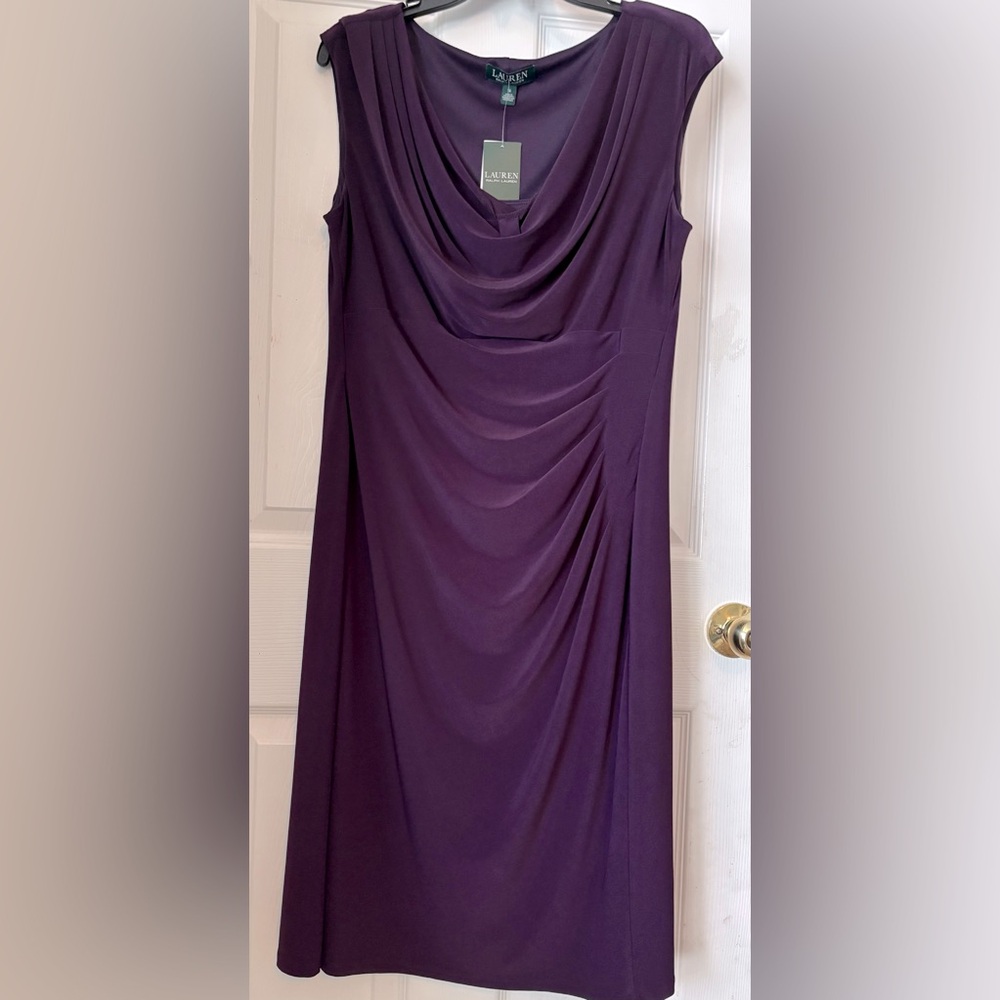 Elegant Purple Draped Dress